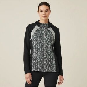 Anthropologie Black and Gray Patterned Hoodie